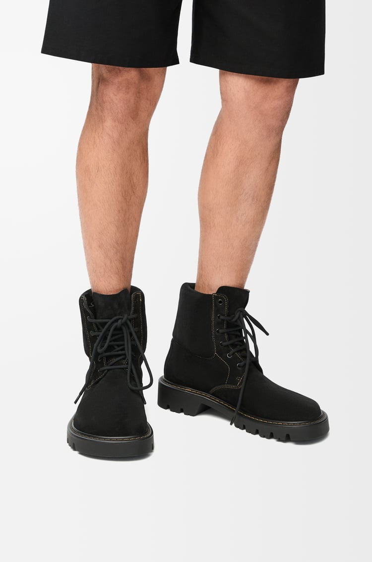 Loewe Sierra Combat Ankle Boot In Suede 2 Colours