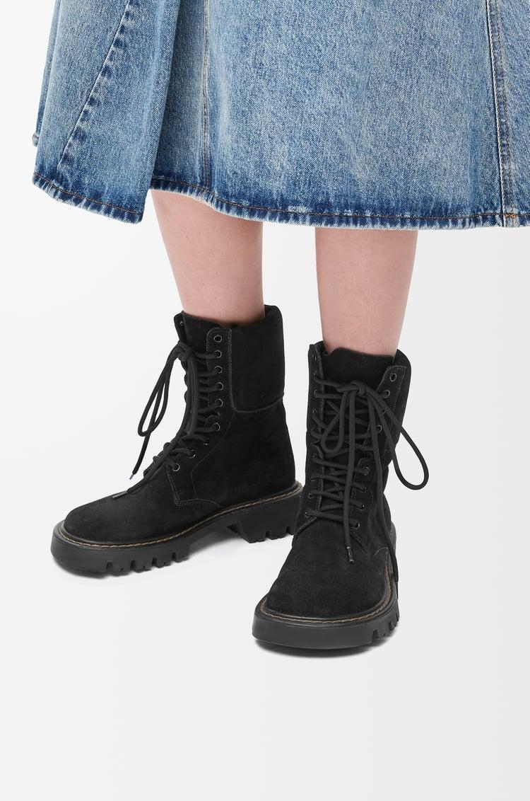 Loewe Sierra Combat Boot In Suede 2 Colours