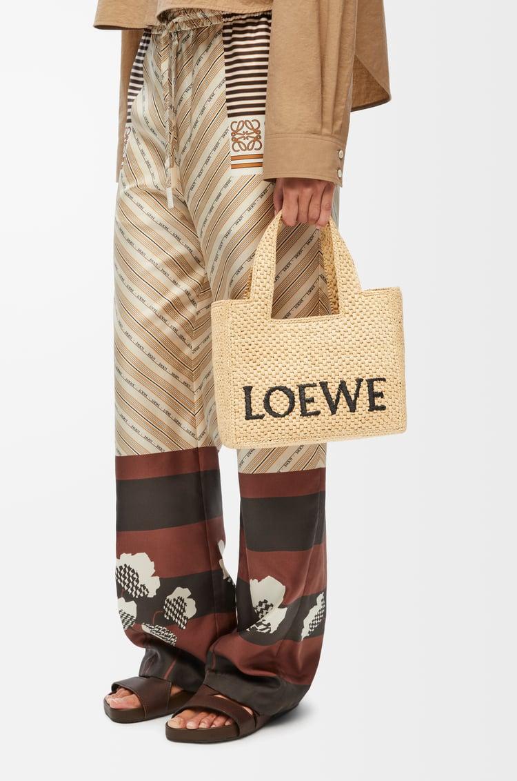 Loewe Small LOEWE Font Tote In Raffia 1 Colours