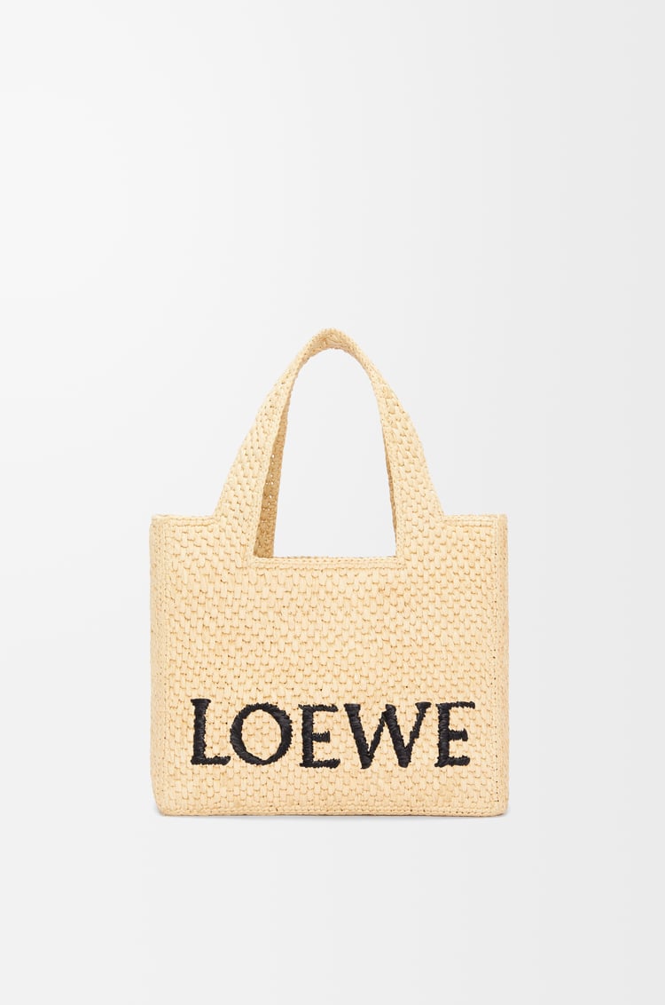 Loewe Small LOEWE Font tote in raffia 1 Colours