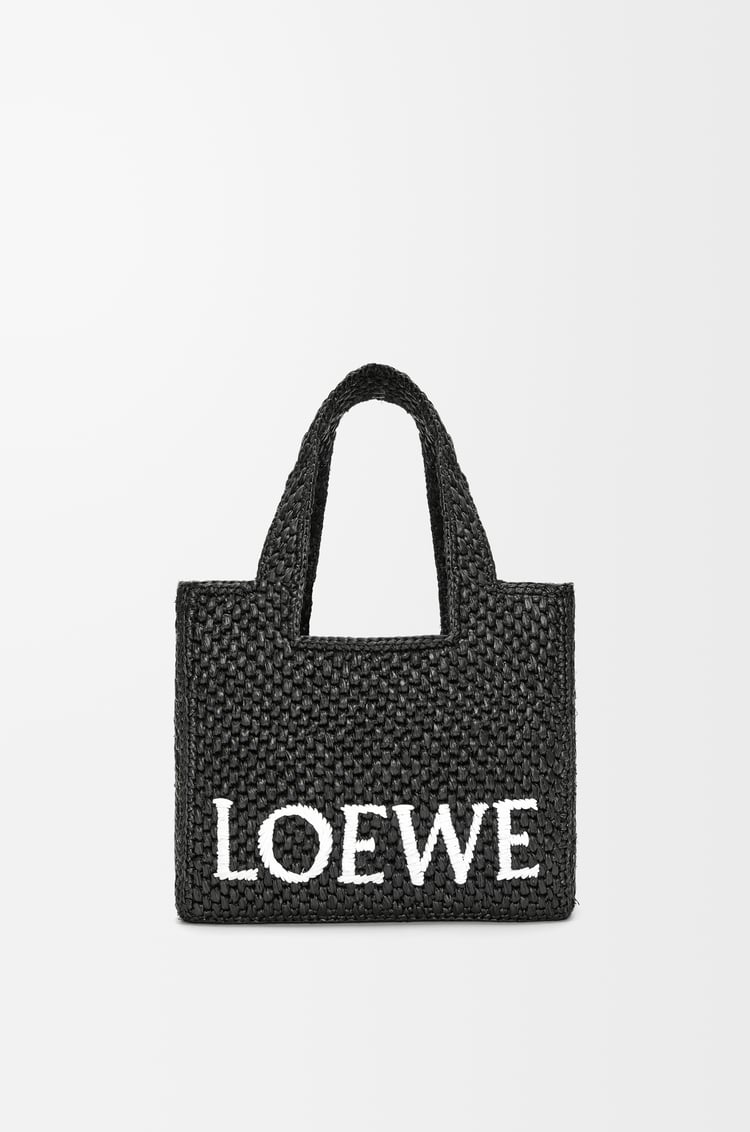 Loewe Small LOEWE Font tote in raffia 3 Colours