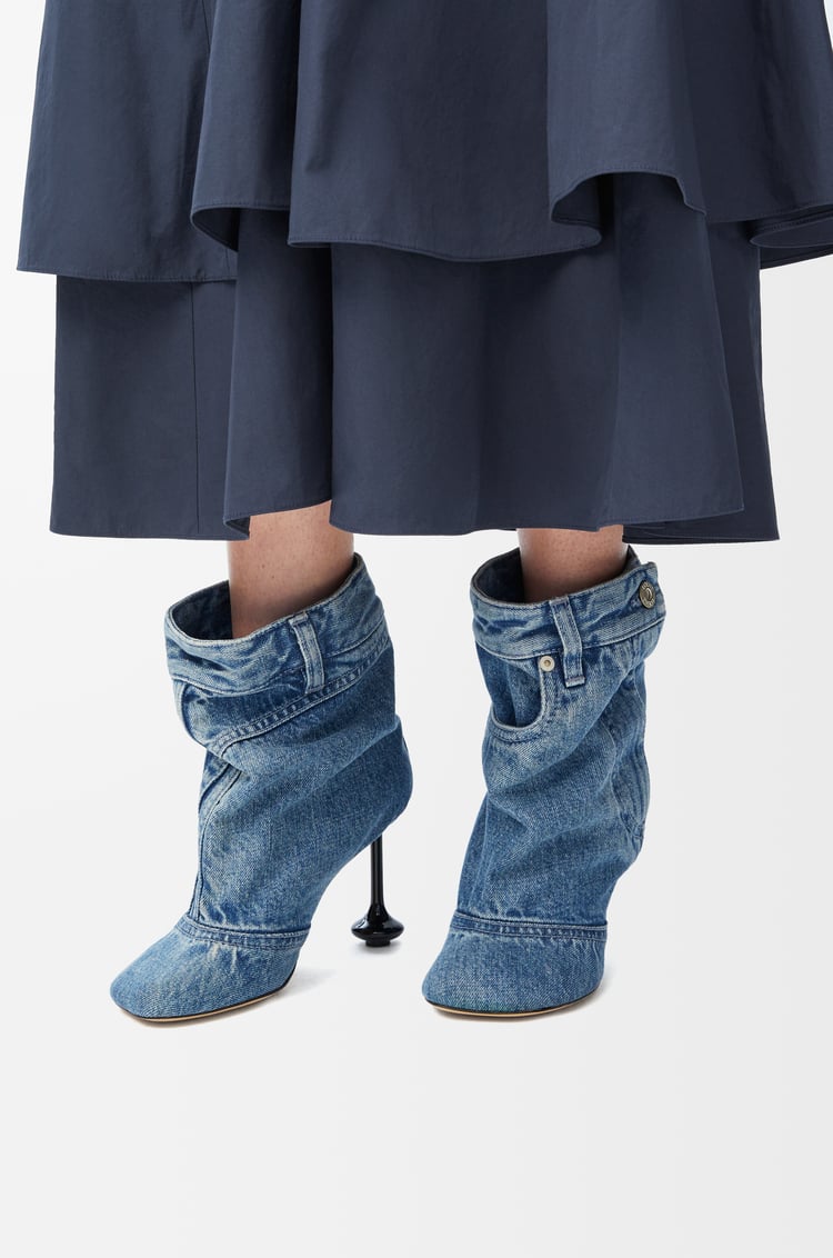 Loewe Toy Ankle Bootie In Washed Denim 1 Colours