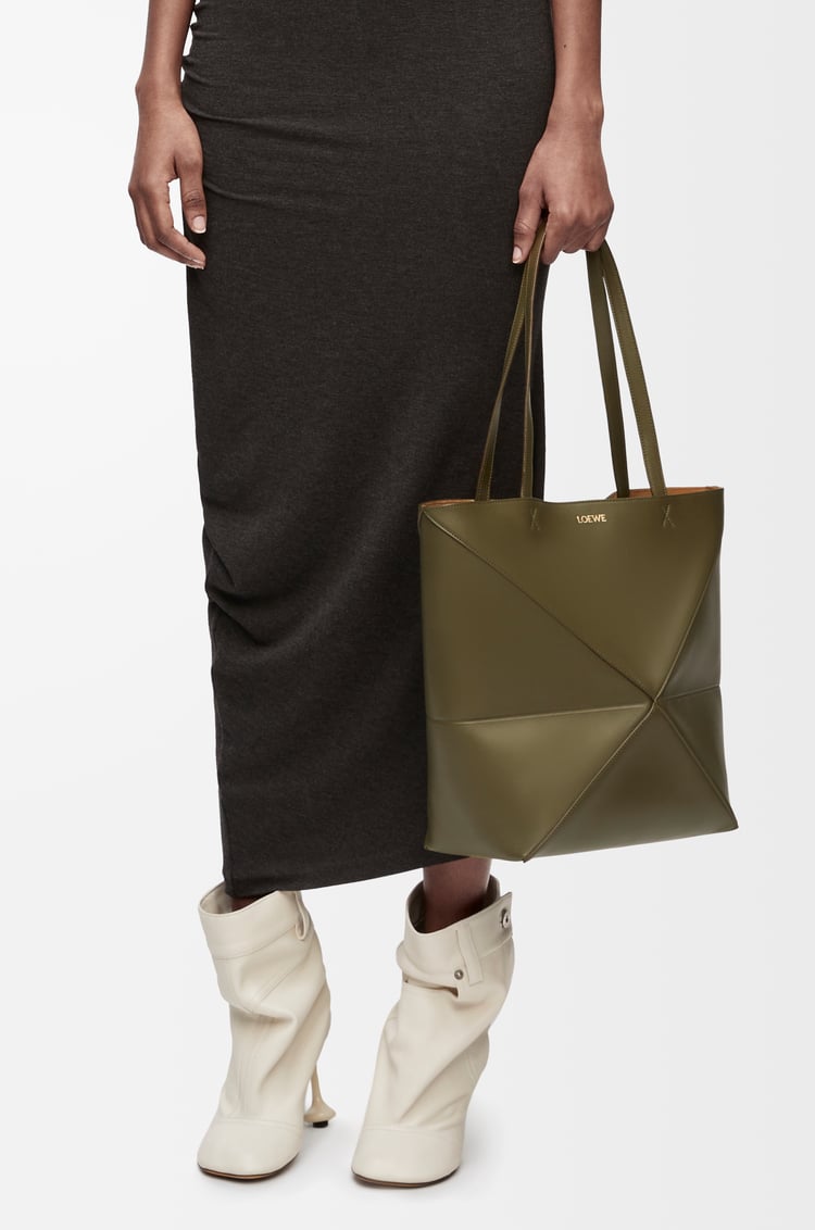 Loewe Medium Puzzle Fold Tote In Shiny Calfskin 9 Colours