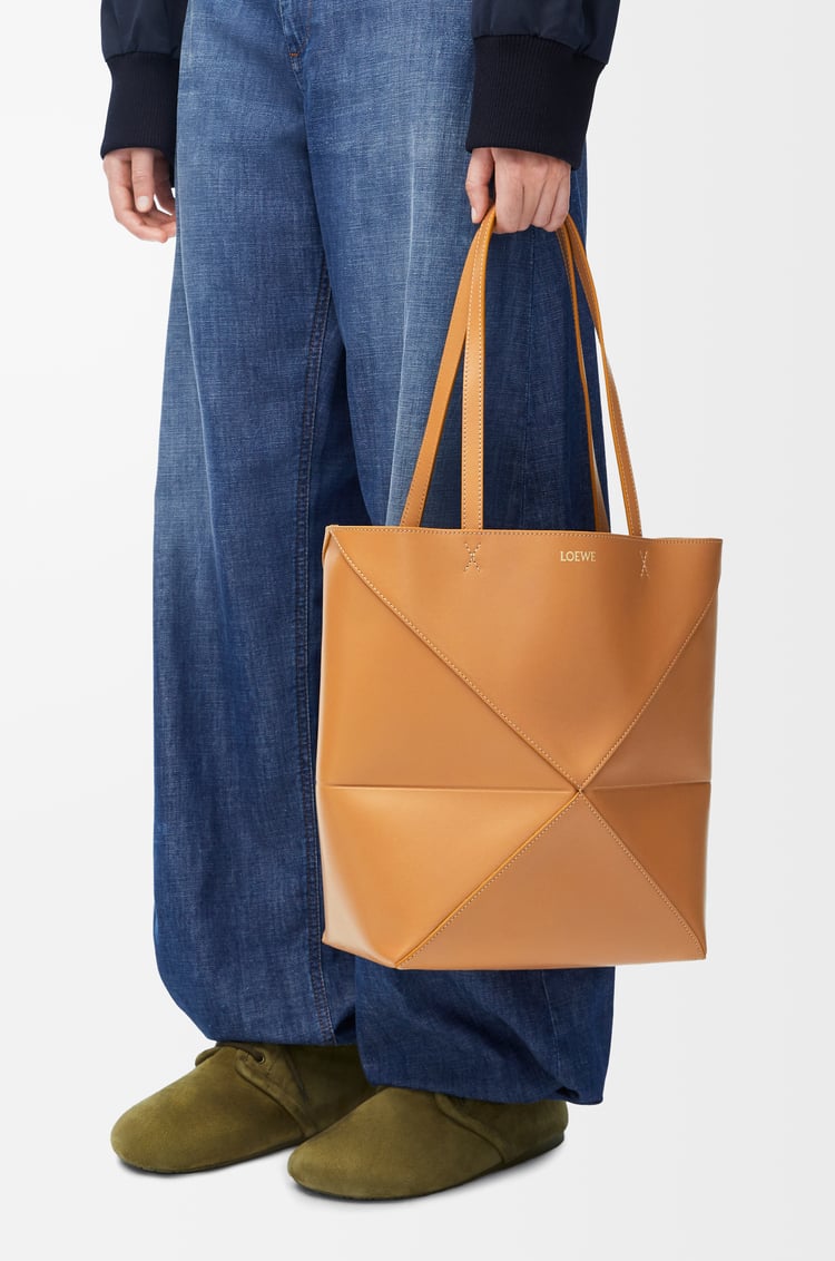 Loewe Medium Puzzle Fold Tote In Shiny Calfskin 9 Colours