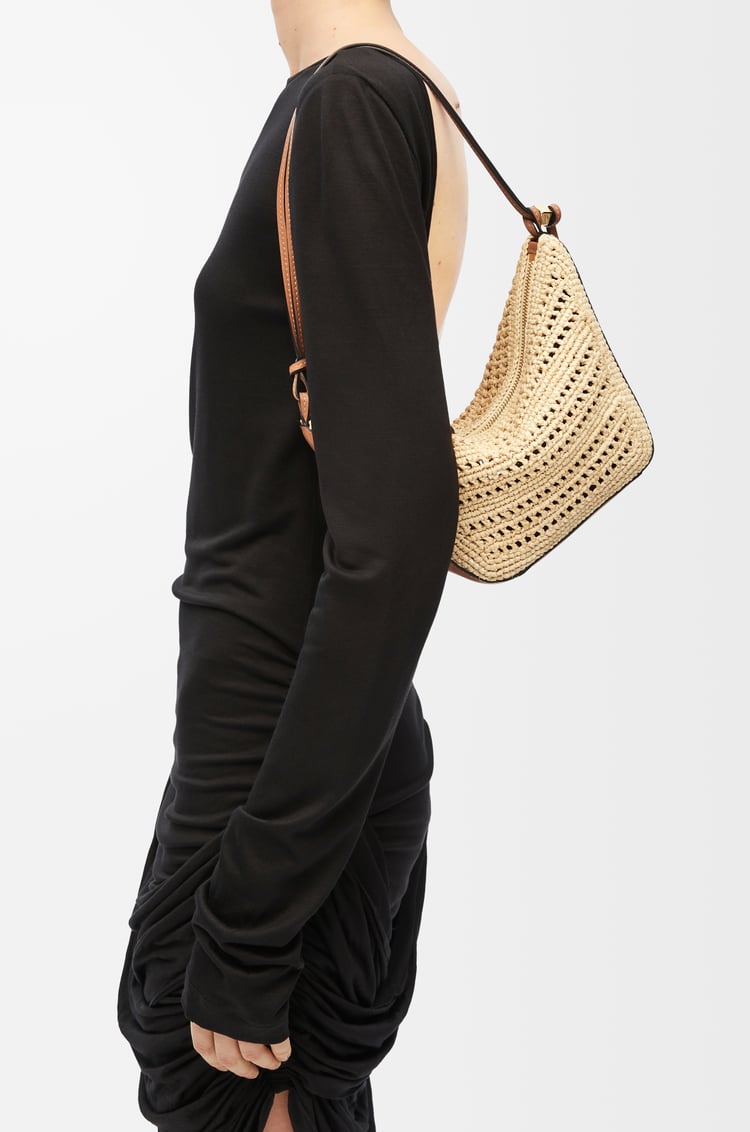 Loewe Mini Hammock Hobo In Raffia And Calfskin 1 Colours