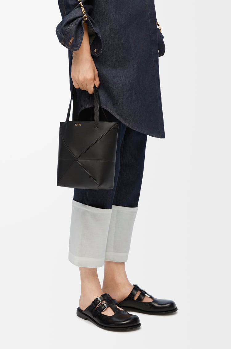 Loewe Mini Puzzle Fold Tote In Shiny Calfskin 8 Colours