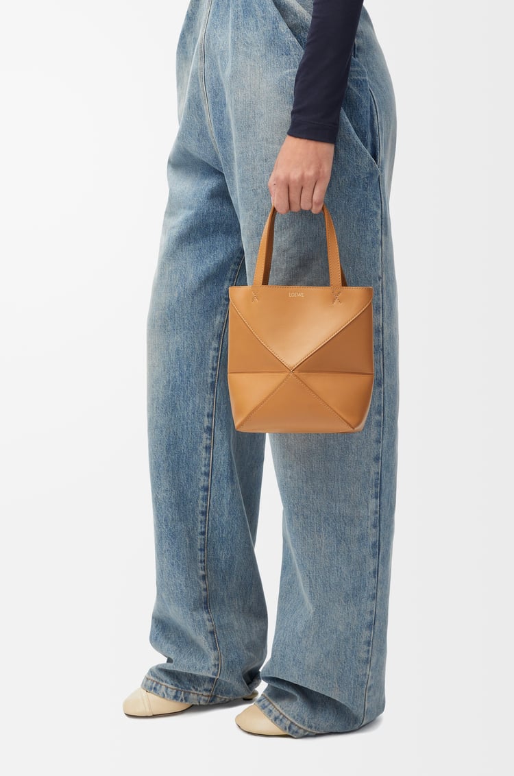 Loewe Mini Puzzle Fold Tote In Shiny Calfskin 8 Colours