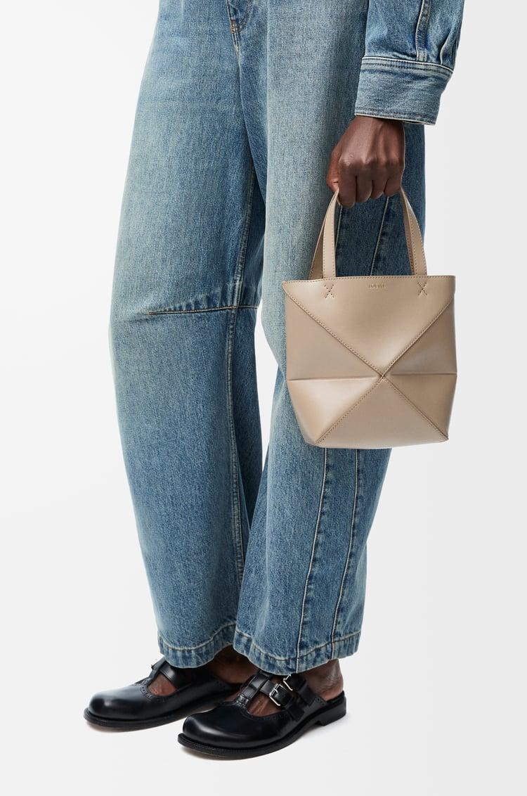 Loewe Mini Puzzle Fold Tote In Shiny Calfskin 8 Colours