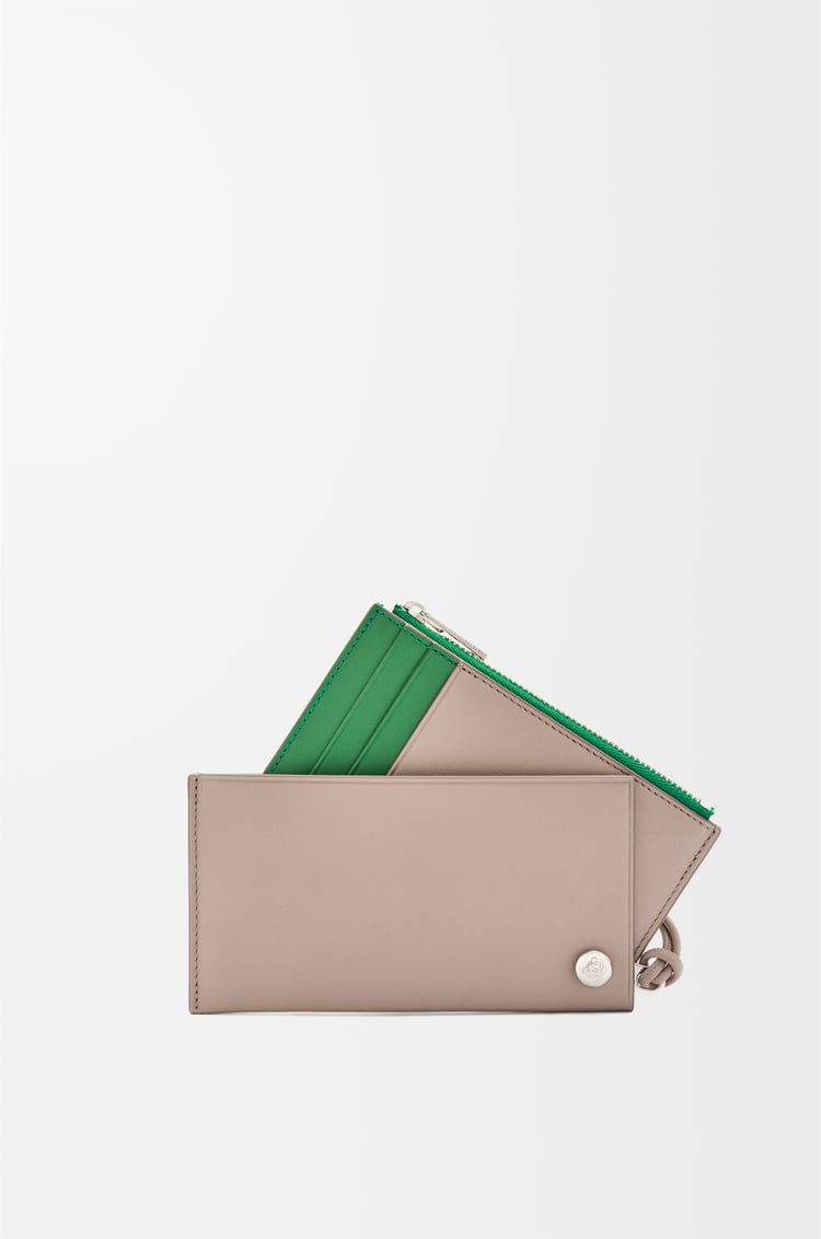 Loewe Pebble Slider Coin Cardholder In Shiny Nappa Calfskin 2 Colours