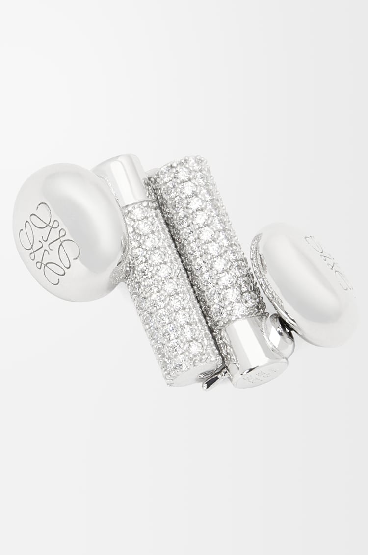 Loewe Pebble Stud Earrings In Sterling Silver And Crystals 1 Colours