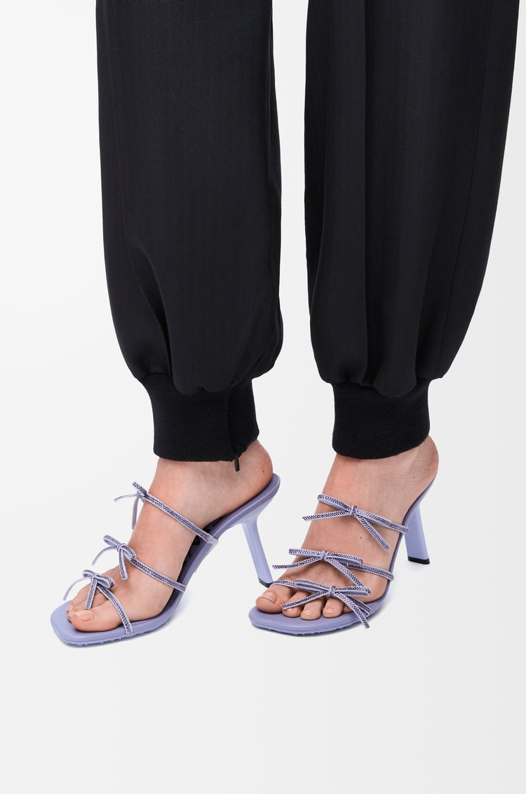 Loewe Petal Sandal In Suede And Rhinestones 2 Colours