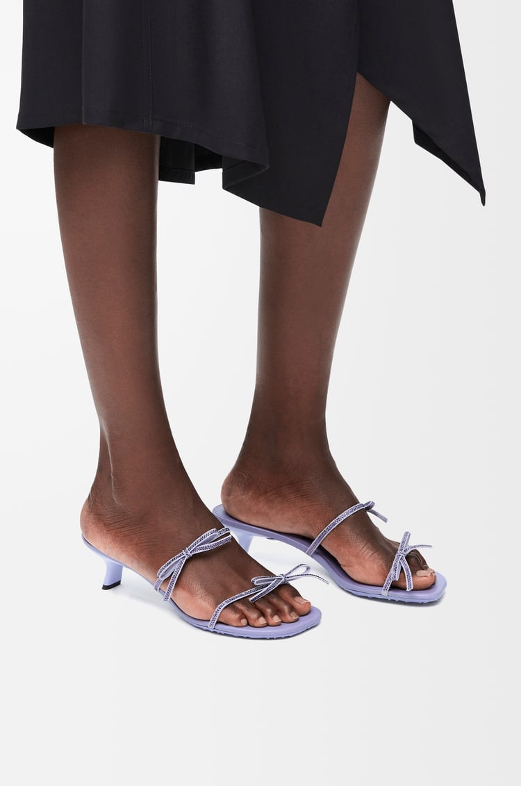 Loewe Petal Sandal In Suede And Rhinestones 2 Colours