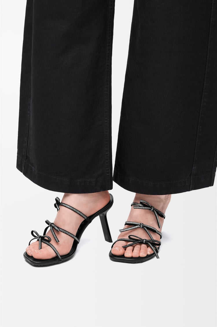 Loewe Petal Sandal In Suede And Rhinestones 2 Colours