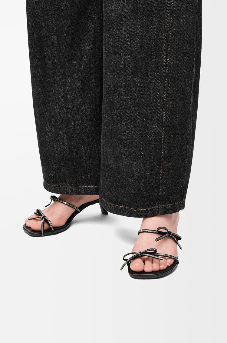 Loewe Petal Sandal In Suede And Rhinestones 2 Colours