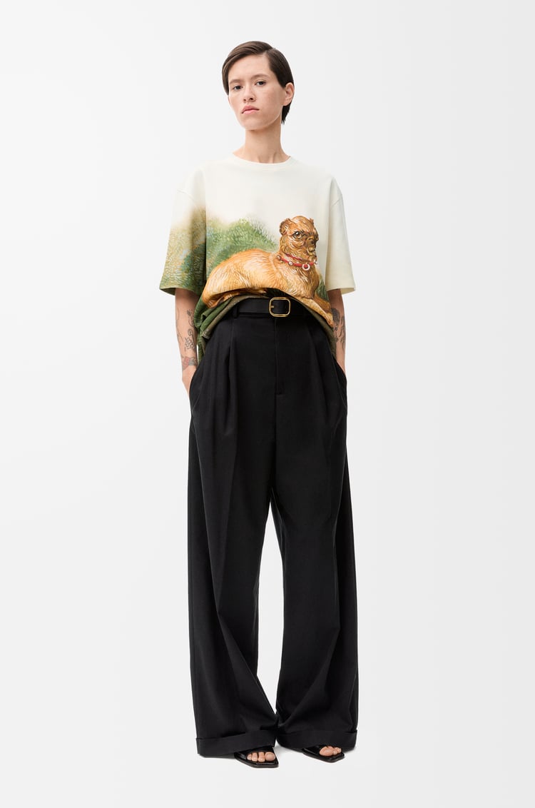 Loewe Pleated Trousers In Cotton And Silk 2 Colours