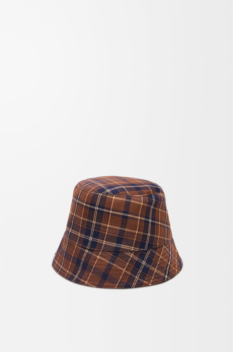 Loewe Reversible Bucket Hat In Waxed Canvas And Tartan 2 Colours