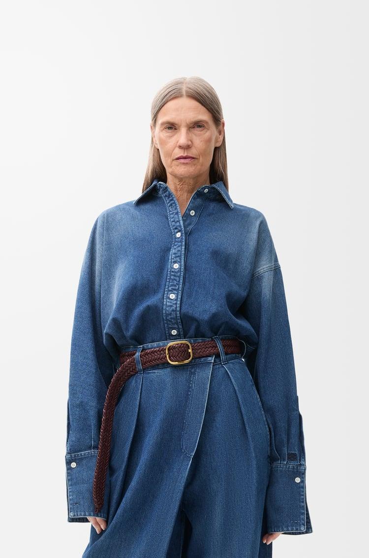 Loewe Rounded Soft Woven Belt In Calfskin 2 Colours