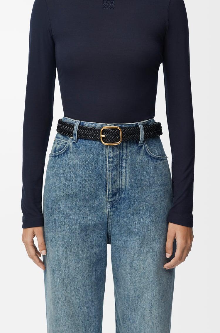 Loewe Rounded Soft Woven Belt In Calfskin 2 Colours