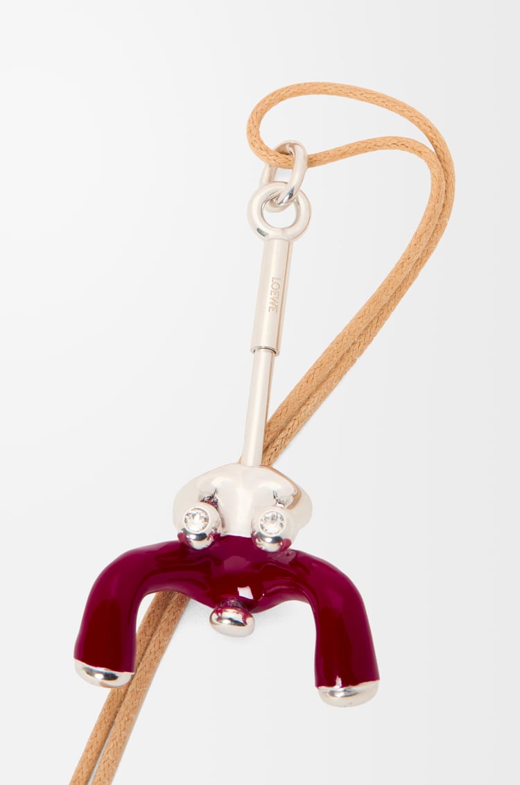Loewe Seated Acrobat Pendant In Sterling Silver And Crystals 2 Colours