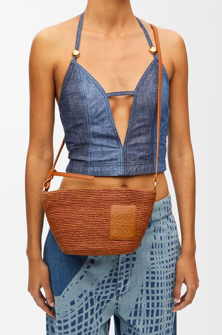 Loewe Slit Pochette Bag In Raffia And Calfskin 1 Colours