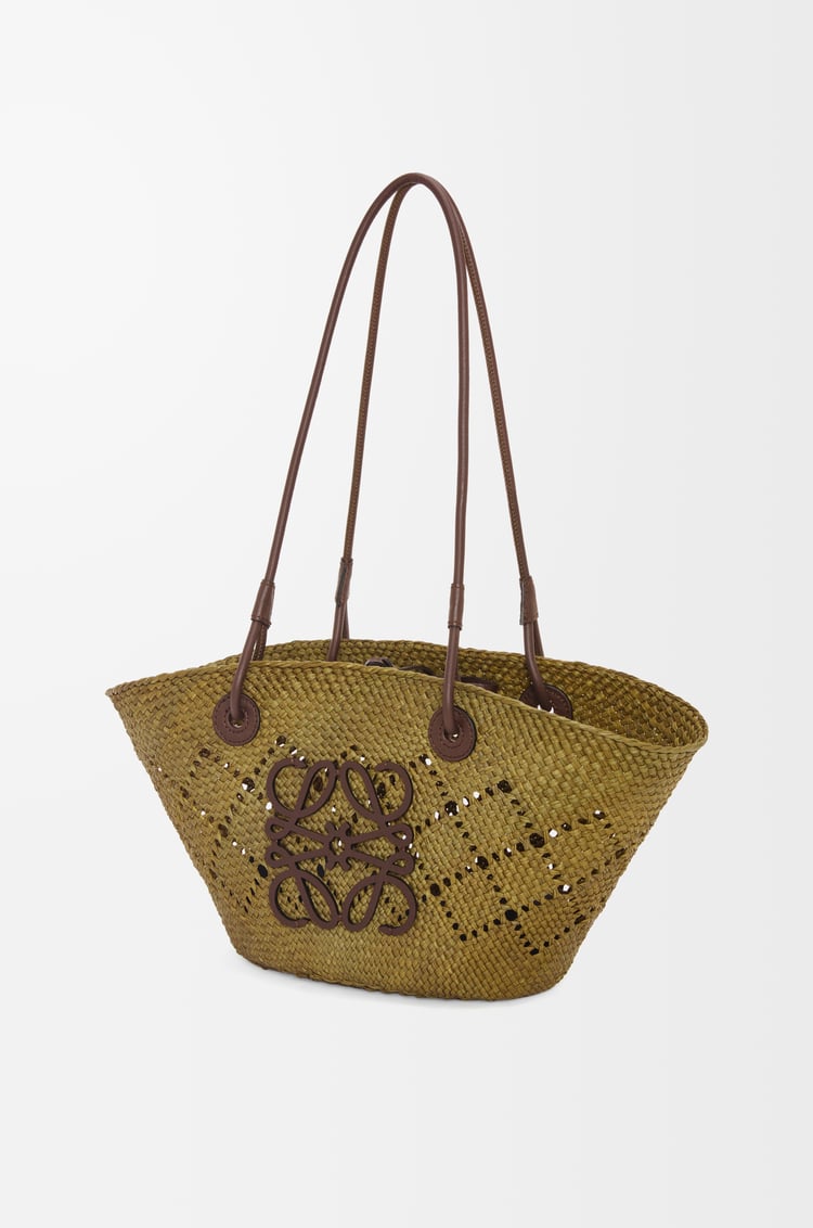 Loewe Small Anagram Basket Bag In Iraca Palm And Calfskin 1 Colours