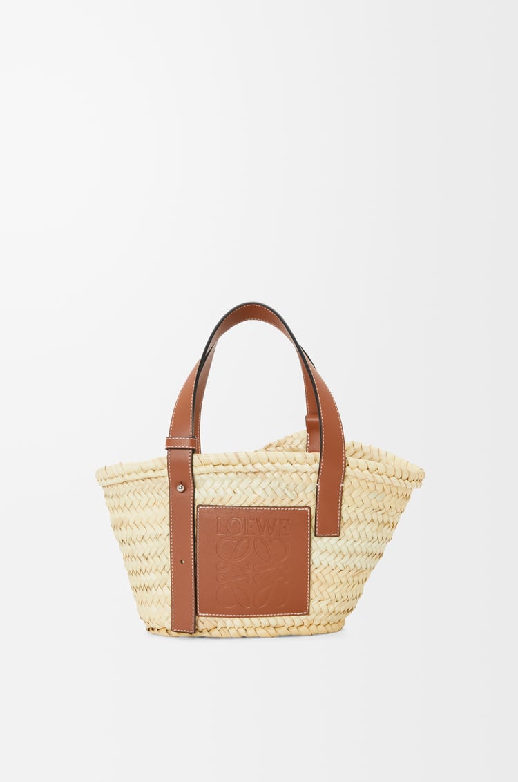 Loewe Small Basket bag in palm leaf and calfskin 1 Colours