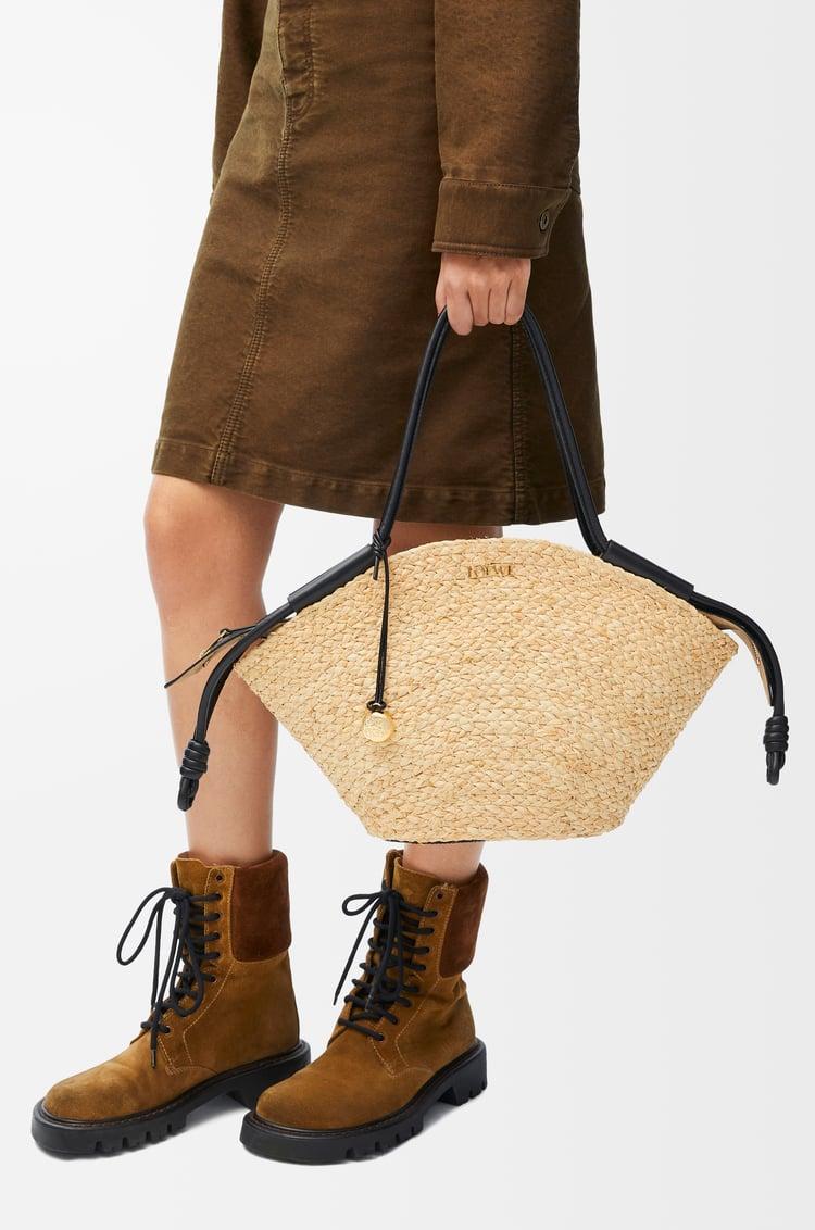 Loewe Small Paseo Basket In Raffia And Nappa Calfskin 1 Colours
