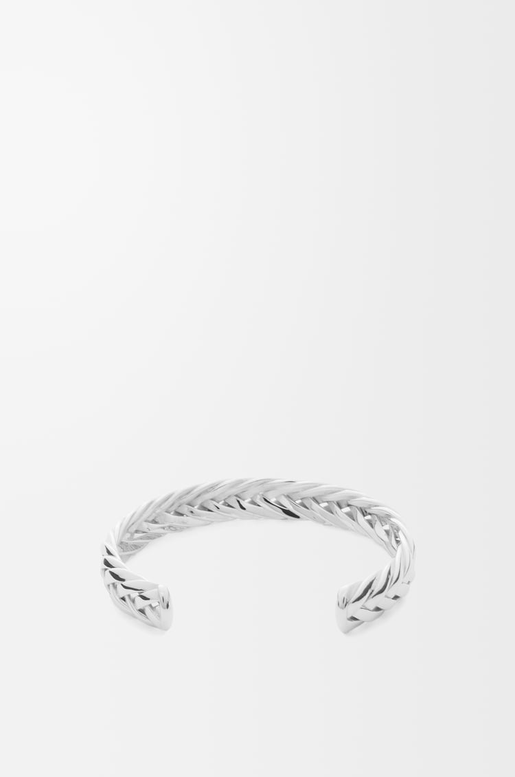 Loewe Thin Braided Cuff In Sterling Silver 1 Colours