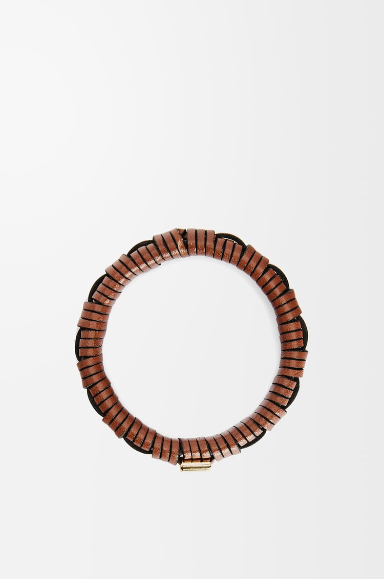 Loewe Woven Bangle In Brass And Classic Calfskin 2 Colours