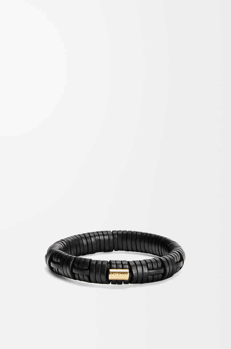 Loewe Woven bangle in brass and classic calfskin 2 Colours