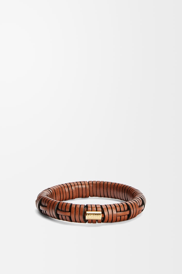Loewe Woven bangle in brass and classic calfskin 2 Colours
