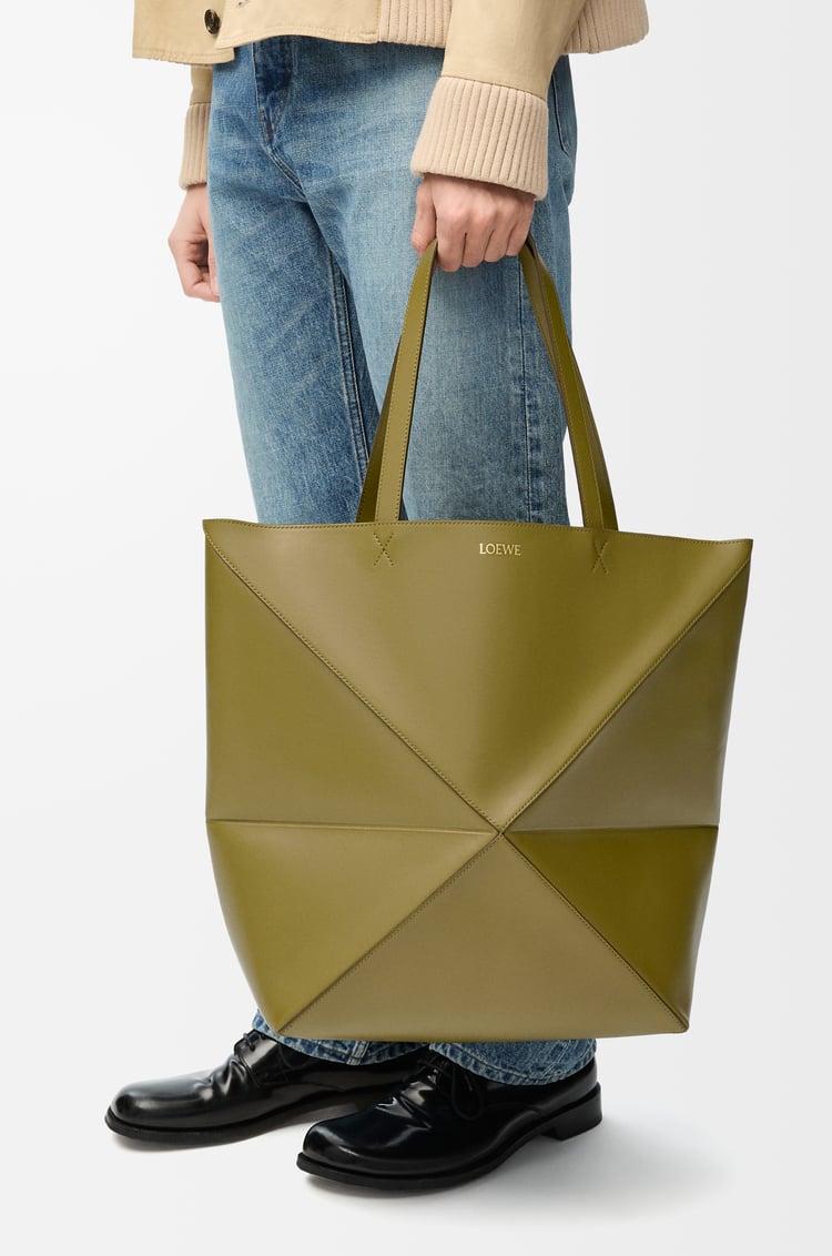 Loewe XL Puzzle Fold Tote In Shiny Calfskin 9 Colours