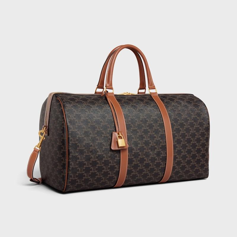 Celine Bolsa De Viaje Grande De Lona Triomphe Y Piel De Becerro