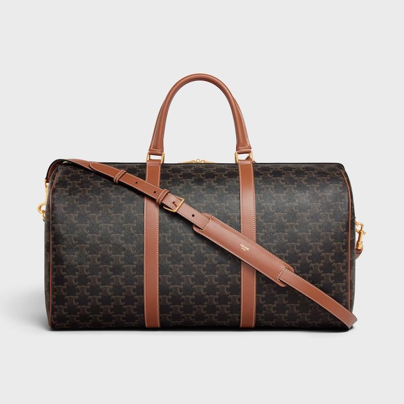 Celine Bolsa De Viaje Grande De Lona Triomphe Y Piel De Becerro