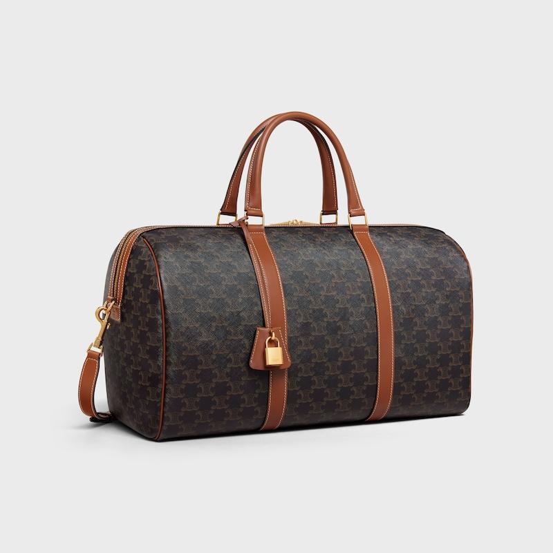 Celine Bolsa De Viaje Mediana De Lona Triomphe Y Piel De Becerro