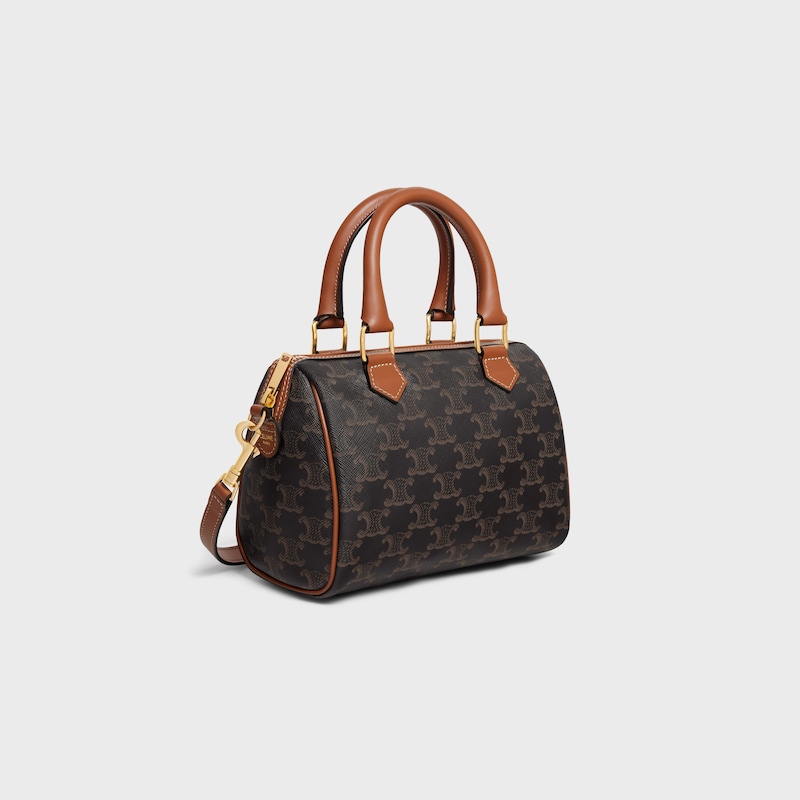 Celine BOLSO BOSTON PEQUEÑO DE LONA TRIOMPHE Y PIEL DE BECERRO