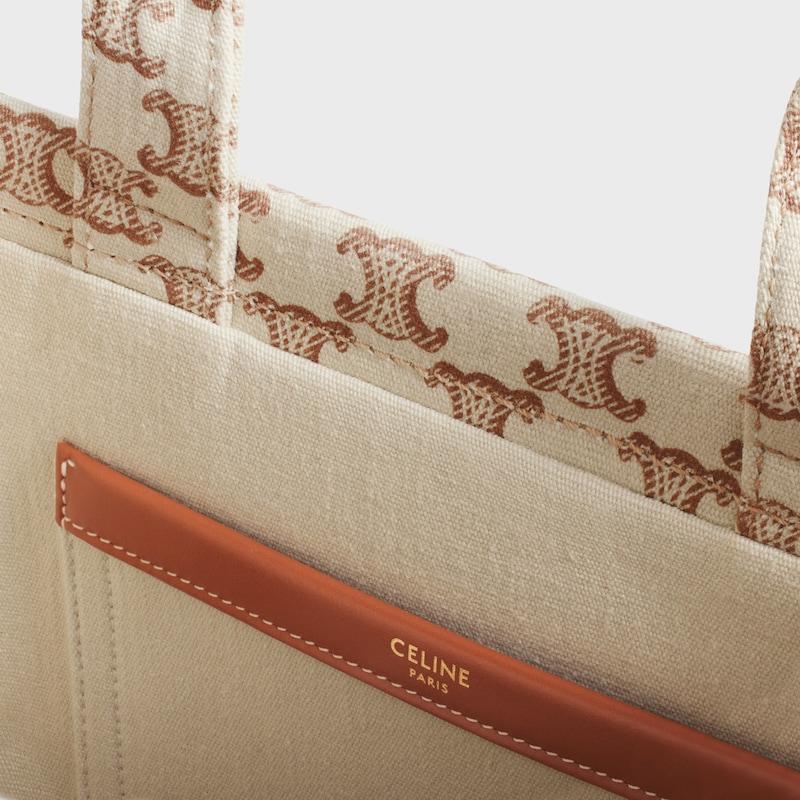 Celine BOLSO CABAS THAIS DE TEJIDO CON LONA TRIOMPHE ESTAMPADA Y PIEL DE BECERRO