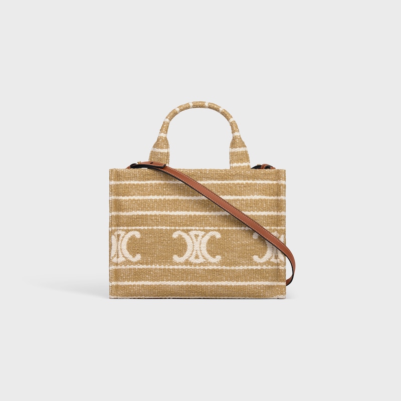 Celine BOLSO CABAS THAIS DE TEJIDO DE RAYAS CON MOTIVO TRIOMPHE