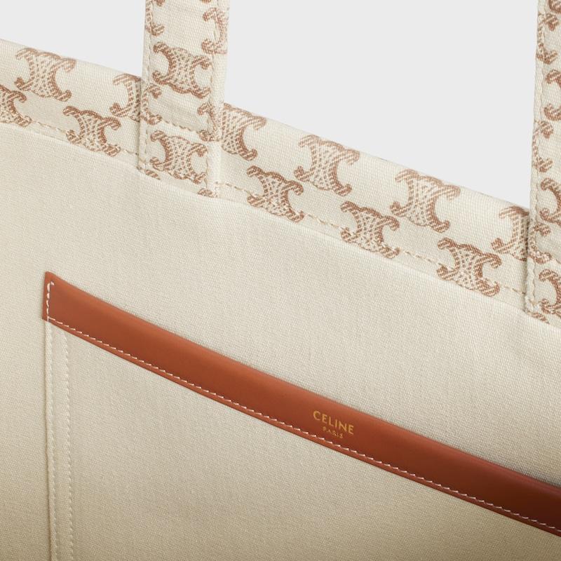 Celine BOLSO CABAS THAIS GRANDE DE TEJIDO CON LONA TRIOMPHE ESTAMPADA Y PIEL DE BECERRO