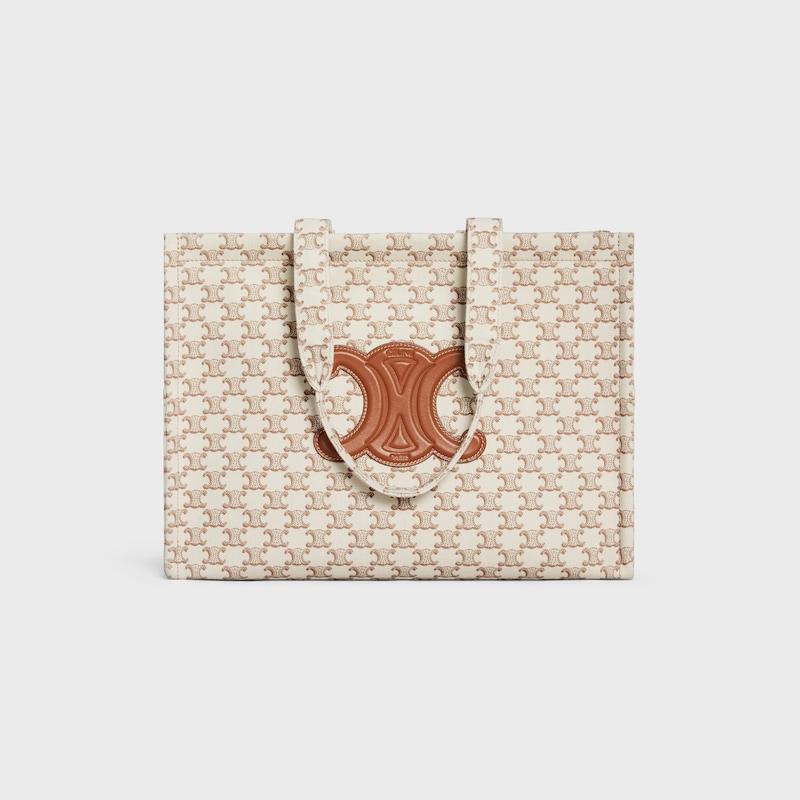 Celine BOLSO CABAS THAIS GRANDE DE TEJIDO CON LONA TRIOMPHE ESTAMPADA Y PIEL DE BECERRO