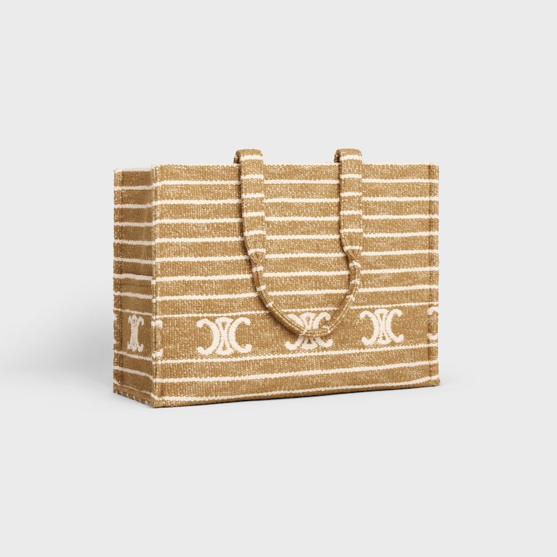 Celine BOLSO CABAS THAIS GRANDE DE TEJIDO DE RAYAS CON TRIOMPHE