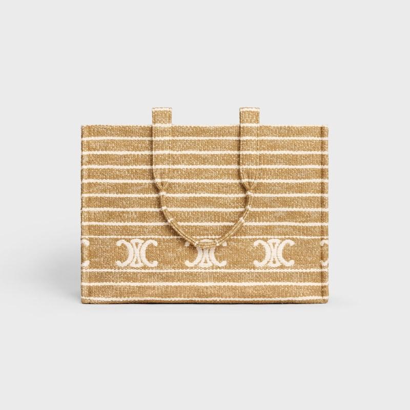 Celine BOLSO CABAS THAIS GRANDE DE TEJIDO DE RAYAS CON TRIOMPHE