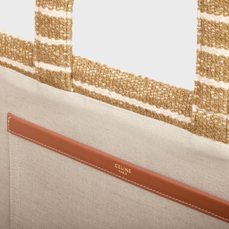 Celine BOLSO CABAS THAIS GRANDE DE TEJIDO DE RAYAS CON TRIOMPHE