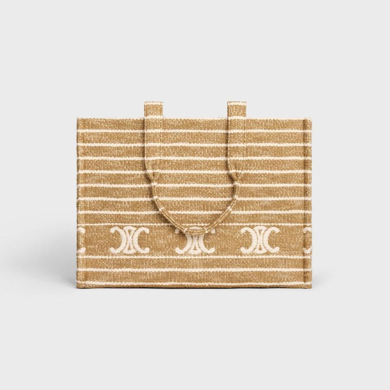 Celine BOLSO CABAS THAIS GRANDE DE TEJIDO DE RAYAS CON TRIOMPHE