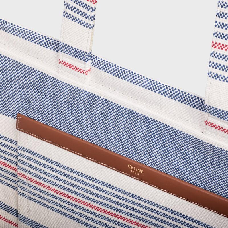 Celine Bolso Cabas Thais Grande De TEJIDO DE RAYAS Y PIEL DE BECERRO