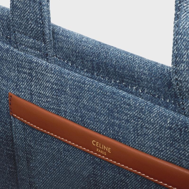 Celine BOLSO CABAS THAIS PEQUEÑO DE DENIM CON MOTIVO INTEGRAL TRIOMPHE Y PIEL DE BECERRO