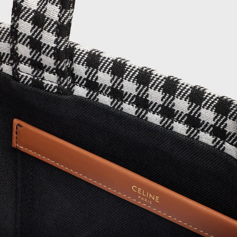 Celine BOLSO CABAS THAIS PEQUEÑO DE TEJIDO DE CUADRO VICHY Y PIEL DE BECERRO