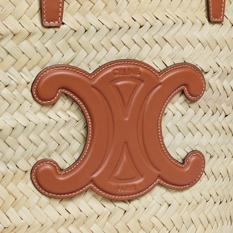Celine Bolso Celine Classic Panier Mediano De Hojas De Palma Y Piel De Becerro
