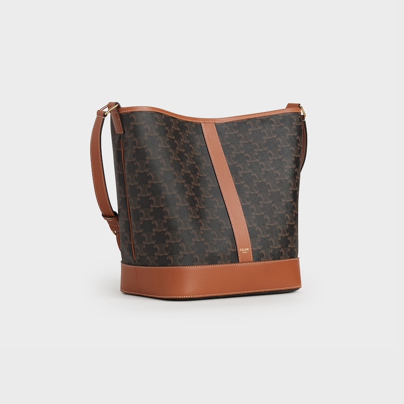 Celine BOLSO CUBO MEDIANO DE LONA TRIOMPHE Y PIEL DE BECERRO