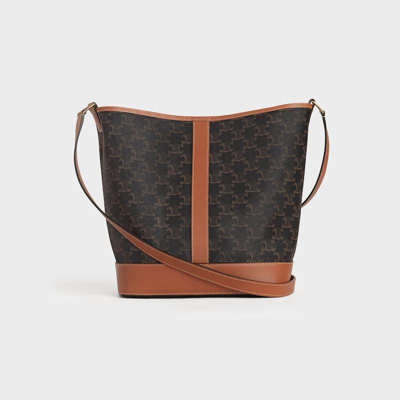 Celine BOLSO CUBO MEDIANO DE LONA TRIOMPHE Y PIEL DE BECERRO